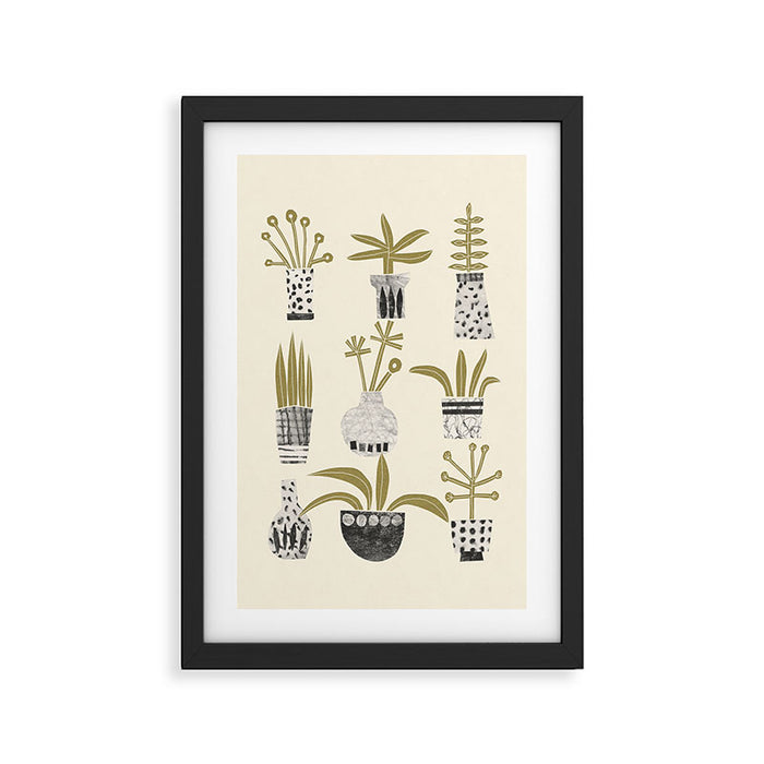Little Pot Plants Framed Art Print Gallery Image 1