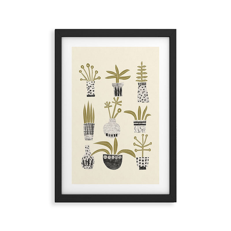 Little Pot Plants Framed Art Print Gallery Image 2