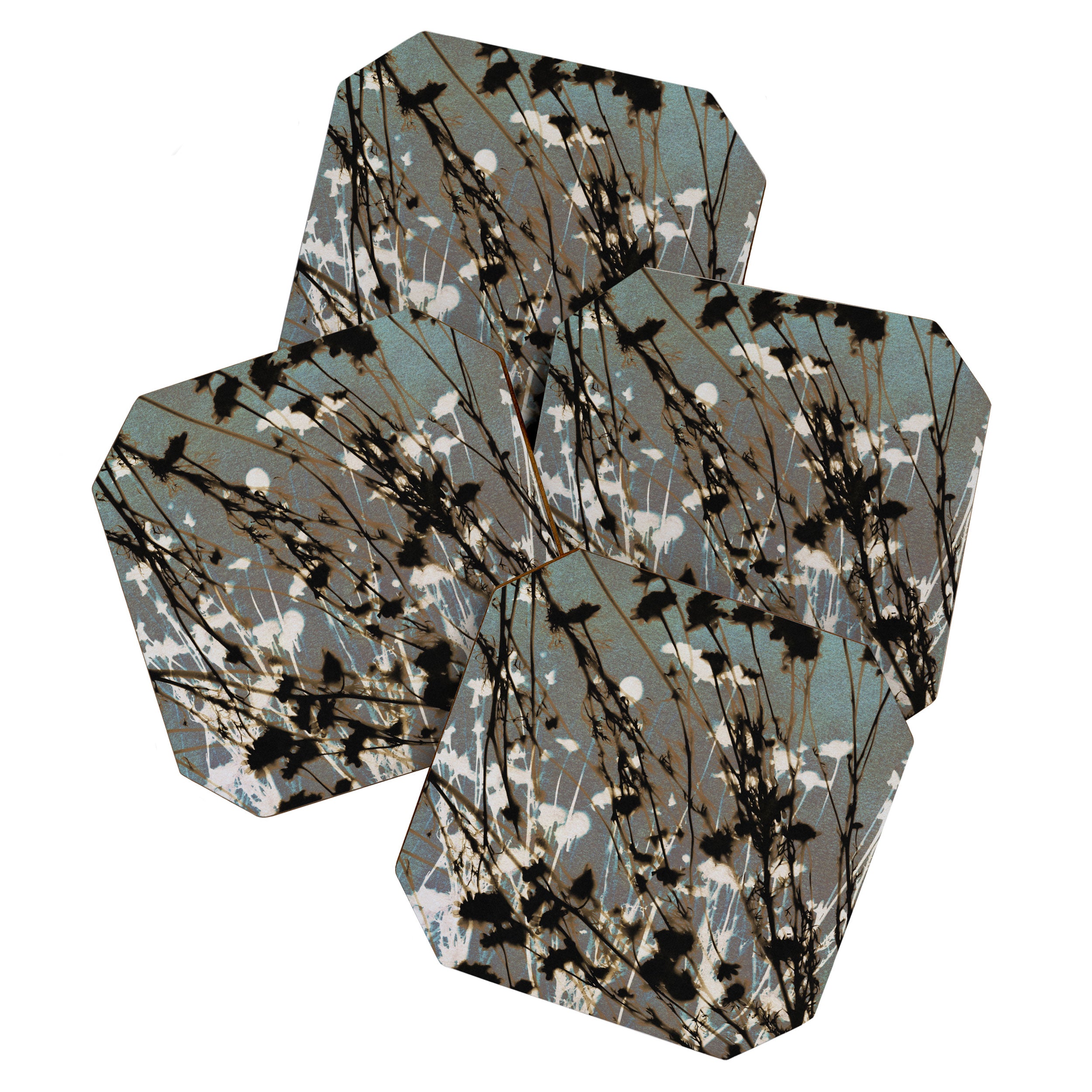 Magic in the Ordinary #12 / Cyan & Grey Coaster Gallery Image 1