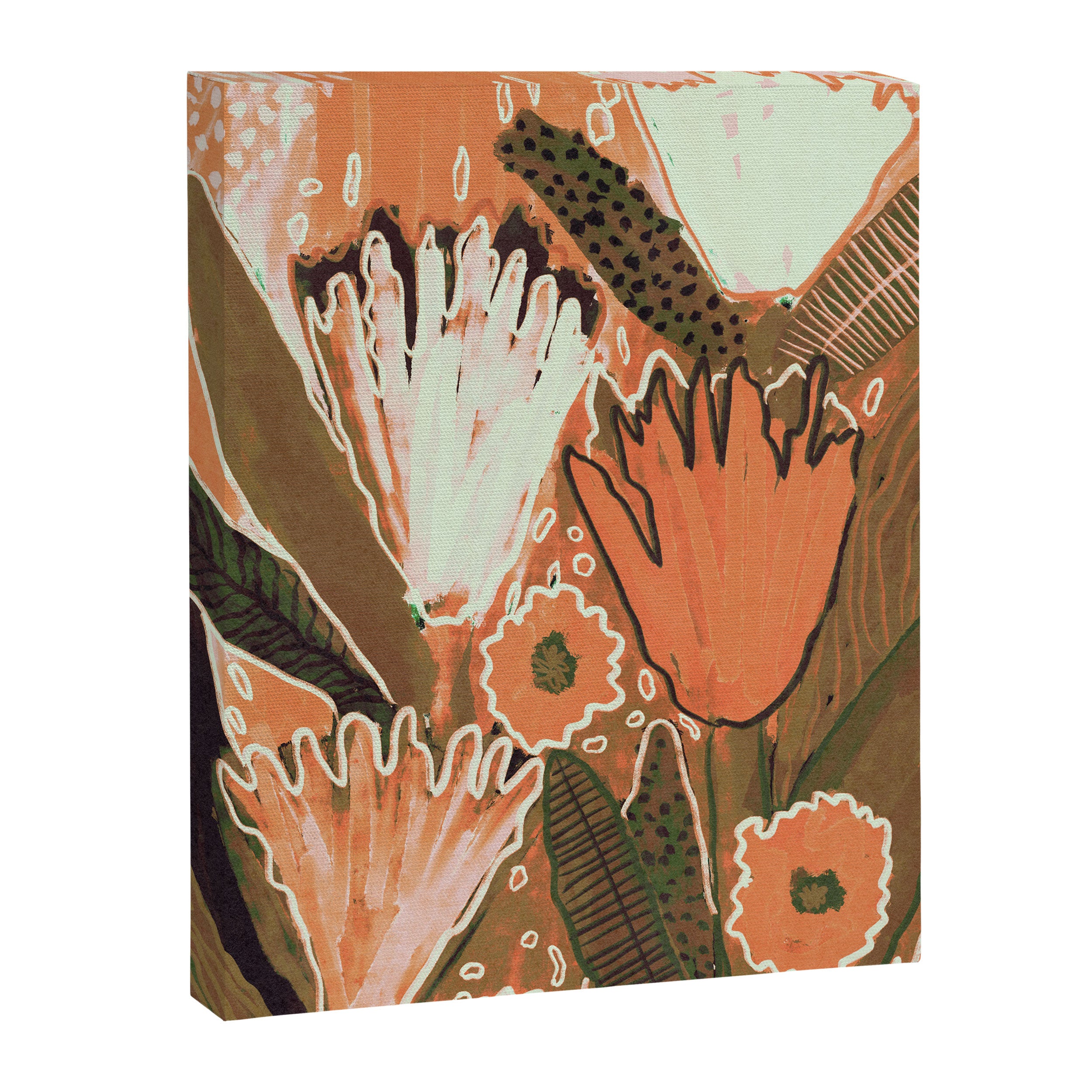 Magic Wildflowers / Orange Canvas Print Gallery Image 6