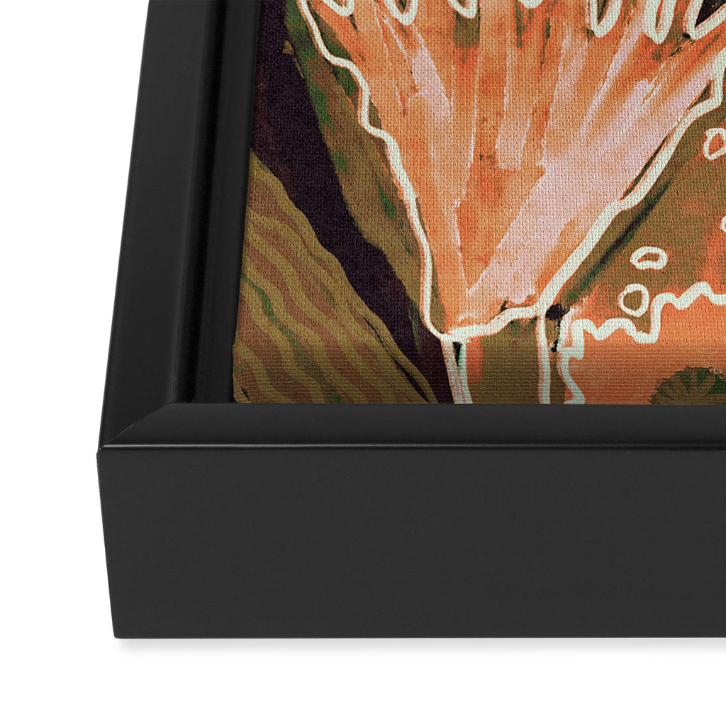 Magic Wildflowers / Orange Framed Canvas Print Gallery Image 3