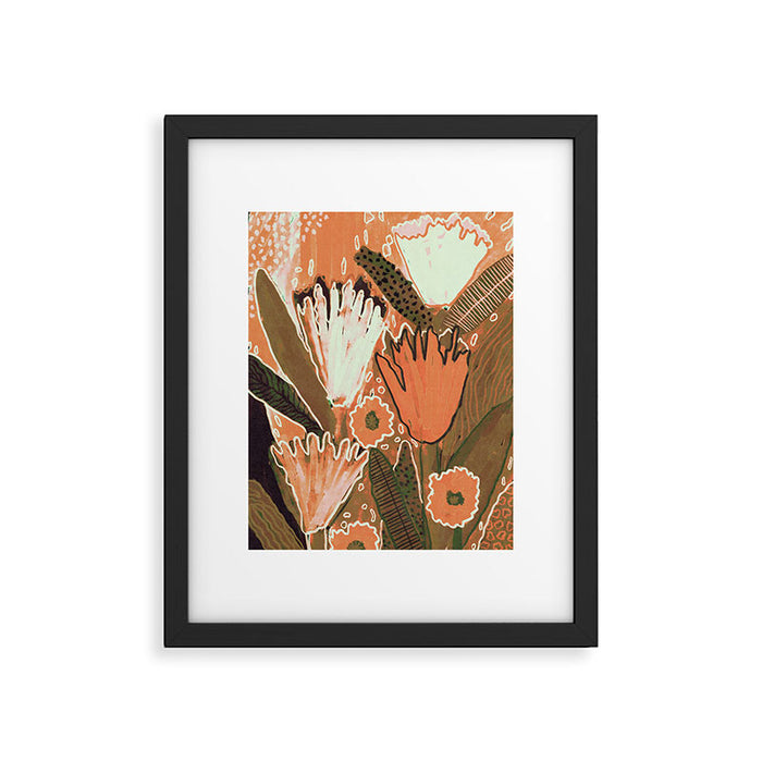 Magic Wildflowers / Orange Framed Art Print Gallery Image 1