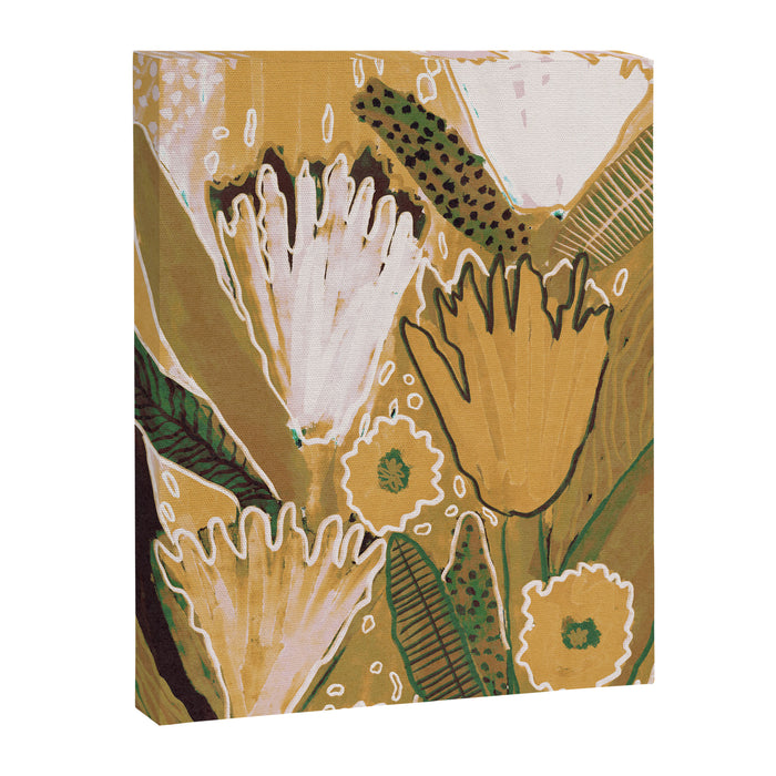 Magic Wildflowers / Yellow & Green Canvas Print Gallery Image 1
