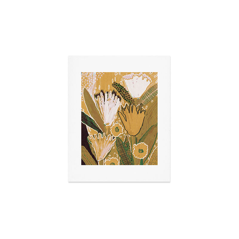 Magic Wildflowers / Yellow & Green Art Print Gallery Image 1