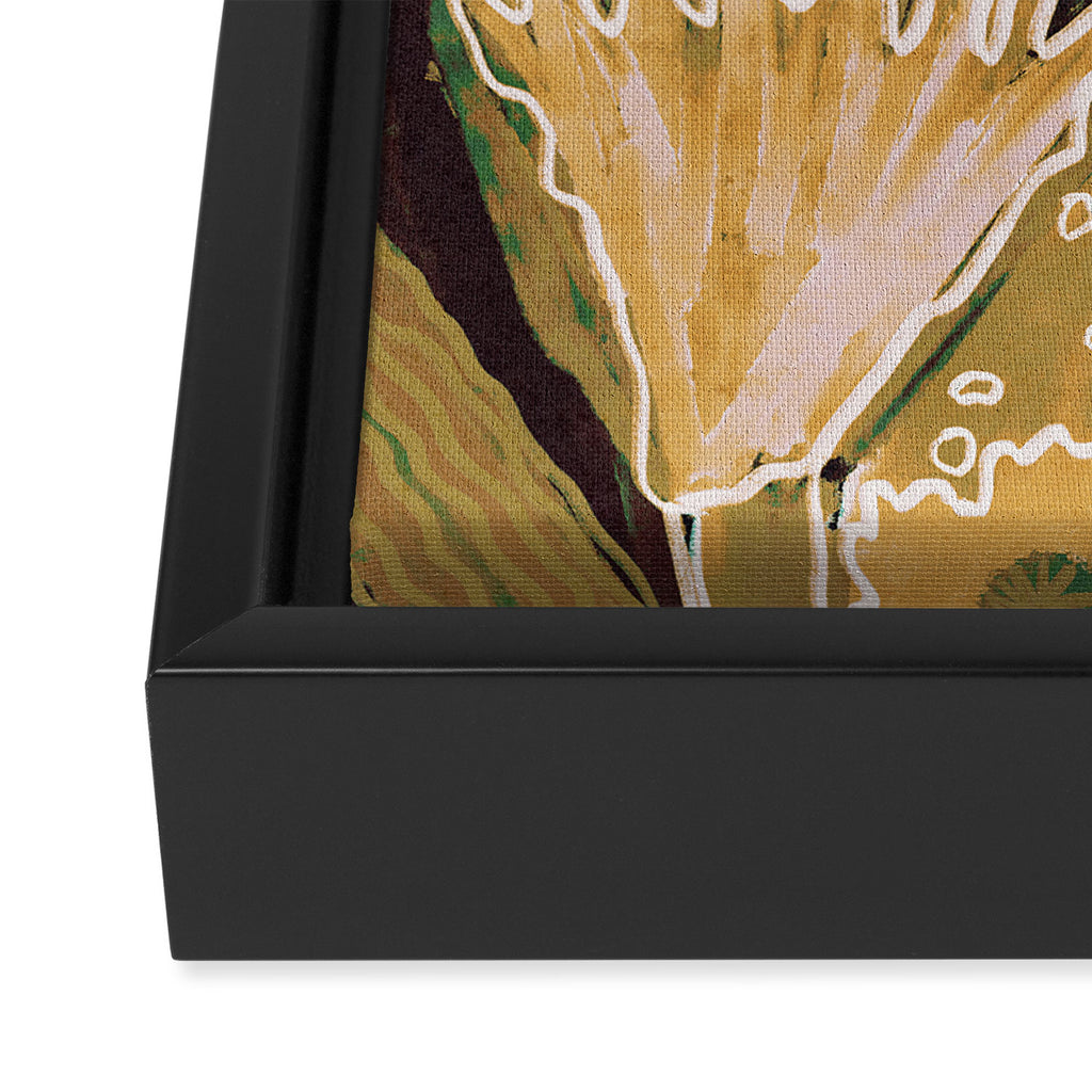 Magic Wildflowers / Yellow & Green Framed Canvas Print Gallery Image 3