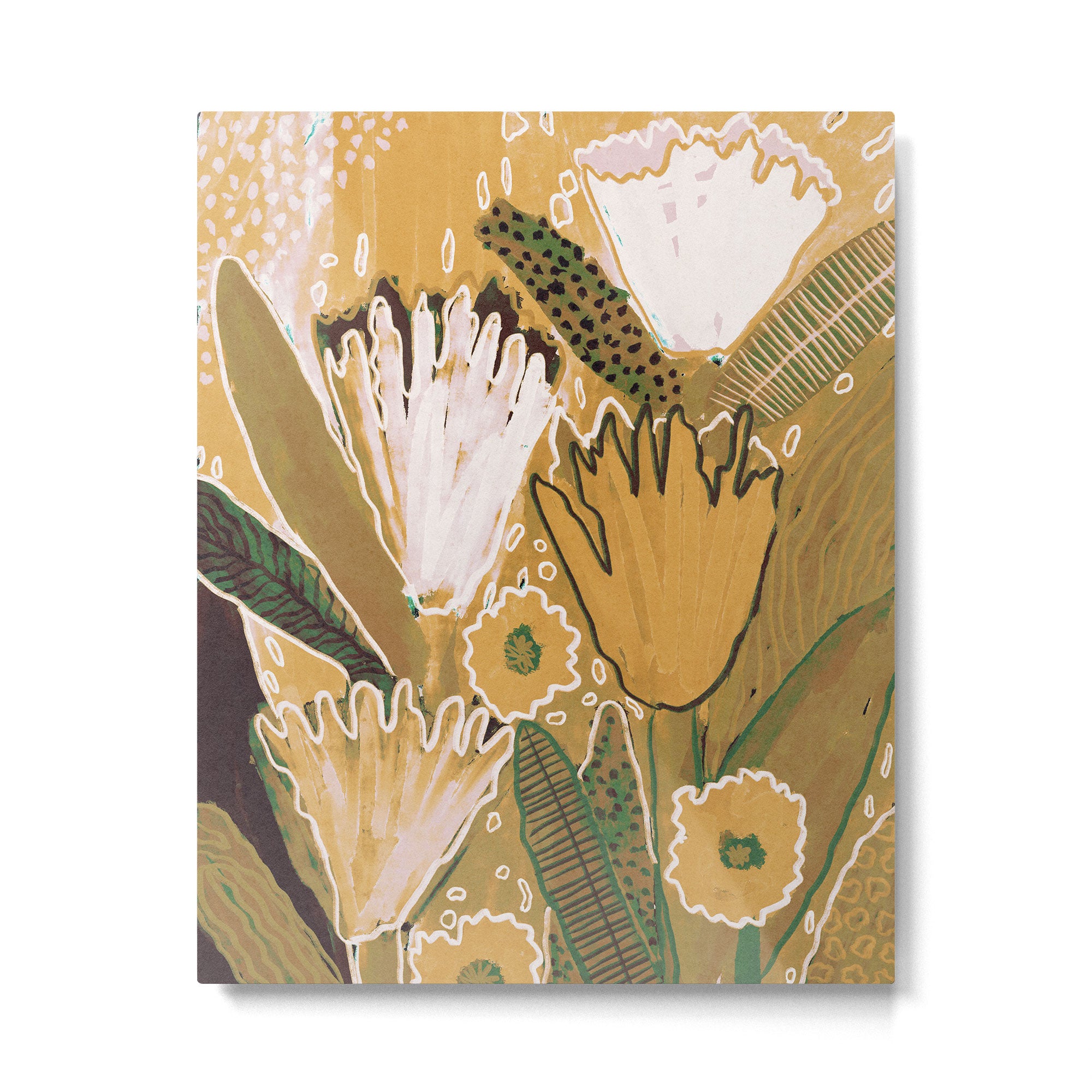 Magic Wildflowers / Yellow & Green Metal Print Gallery Image 4
