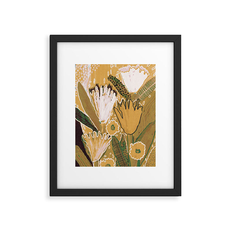 Magic Wildflowers / Yellow & Green Framed Art Print Gallery Image 5