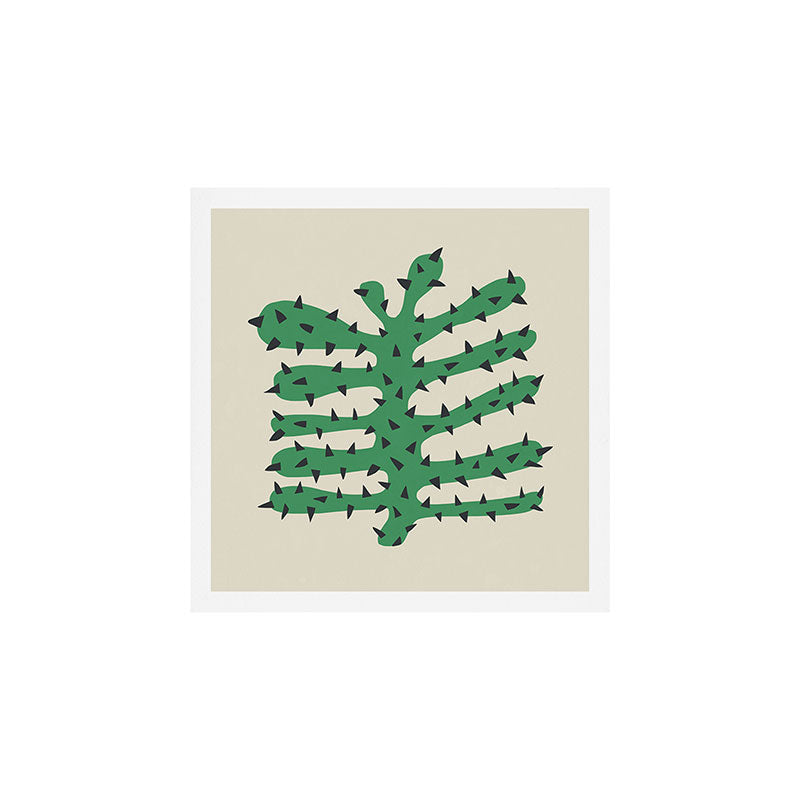 Matisse Inspired Dark Green Shape Art Print Gallery Image 1