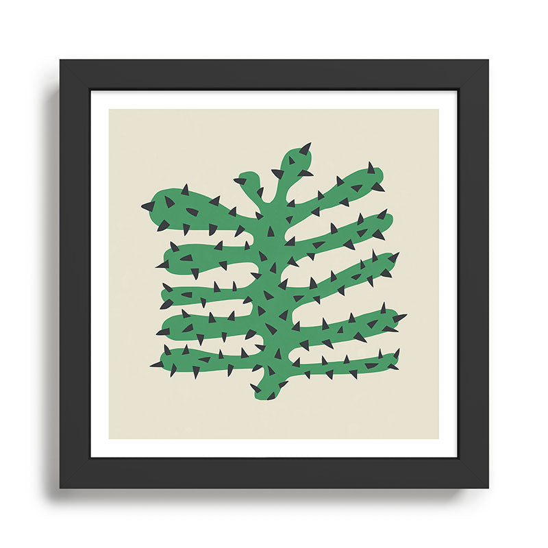Matisse Inspired Dark Green Shape Framed Art Print Gallery Image 1