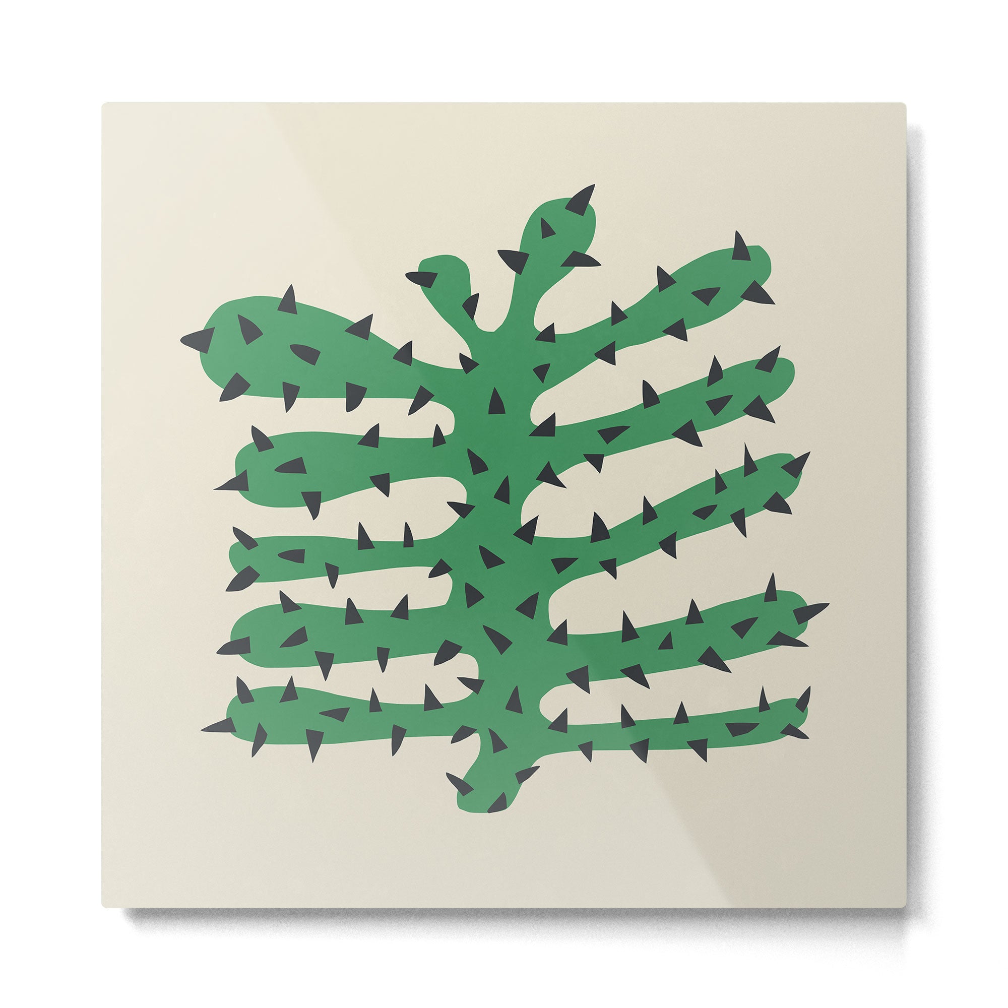 Matisse Inspired Dark Green Shape Metal Print Gallery Image 2