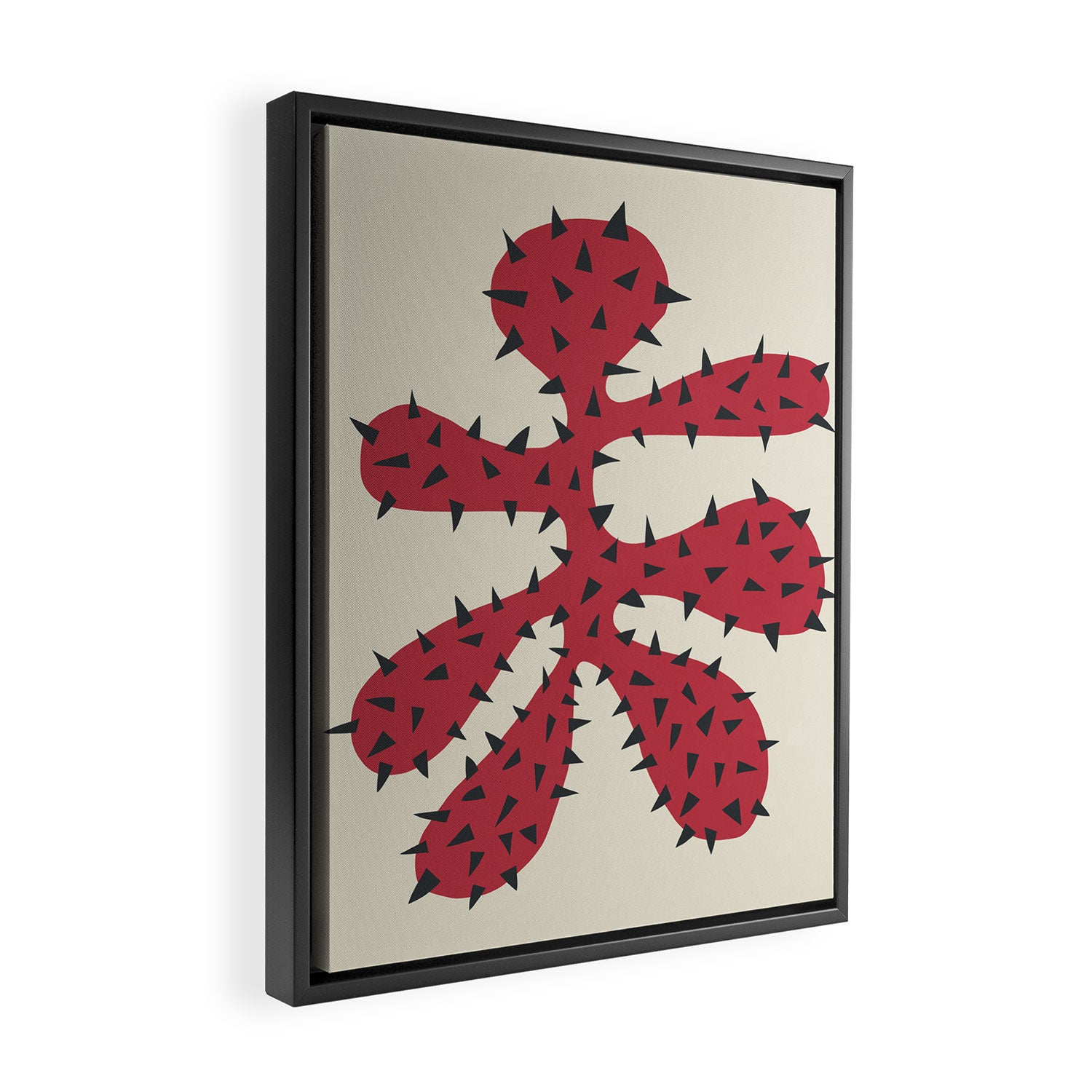Matisse Inspired Red Shape Framed Canvas Print Gallery Image 2