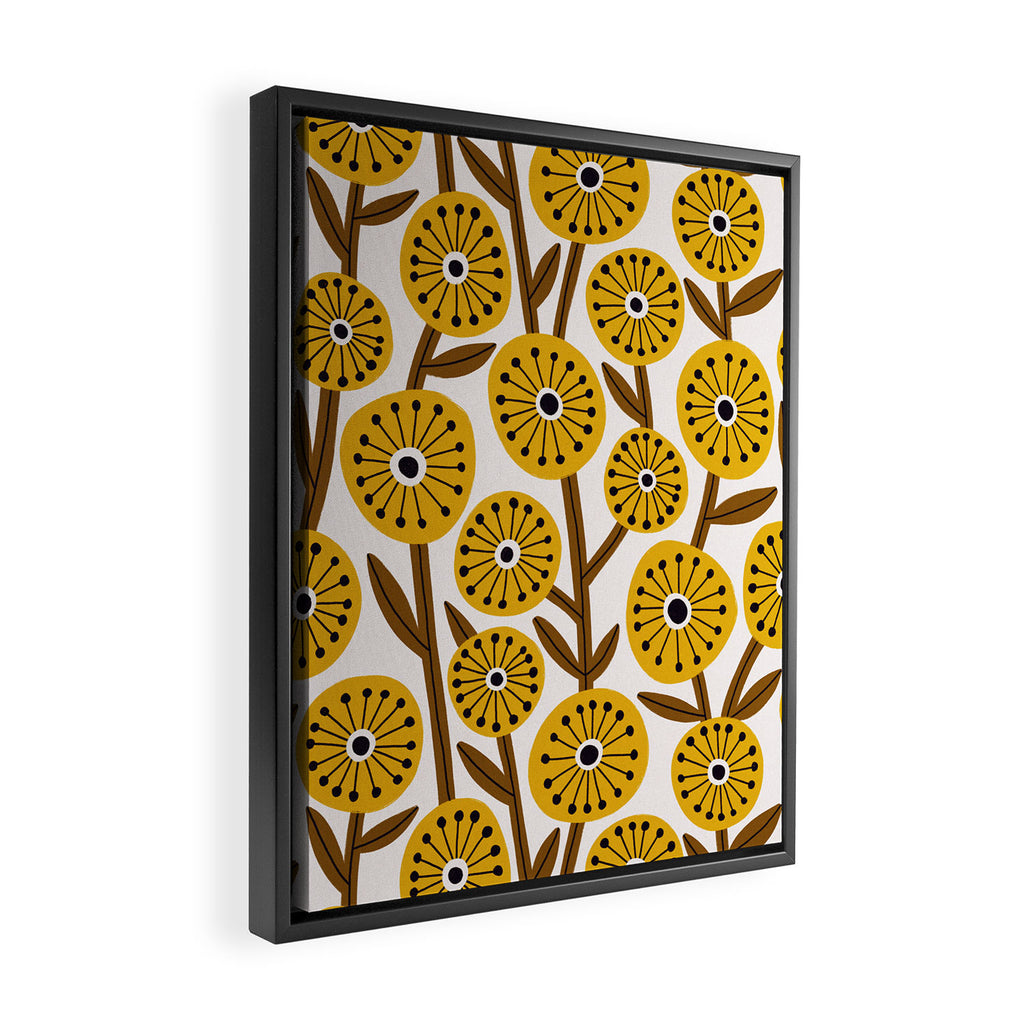 Mid Century Garden #1 Framed Canvas Print Gallery Image 2
