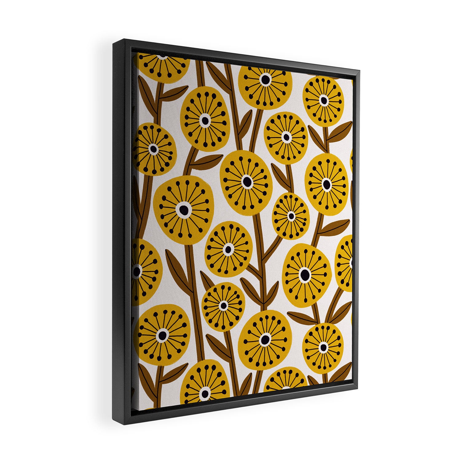 Mid Century Garden #1 Framed Canvas Print Gallery Image 2
