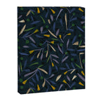 Midnight Floral Pattern 2 - Blue and Yellow Canvas Print Gallery Image 6