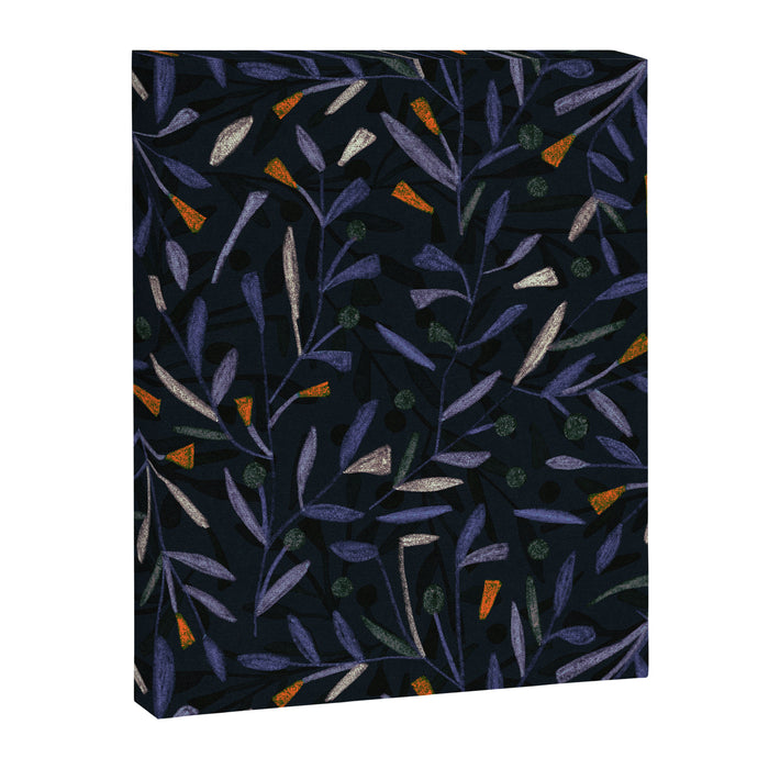 Midnight Floral Pattern #2 / Purple & Orange Canvas Print Gallery Image 1
