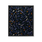 Midnight Floral Pattern #2 / Purple & Orange Framed Canvas Print Gallery Image 6