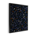 Midnight Floral Pattern #2 / Purple & Orange Framed Canvas Print Gallery Image 2