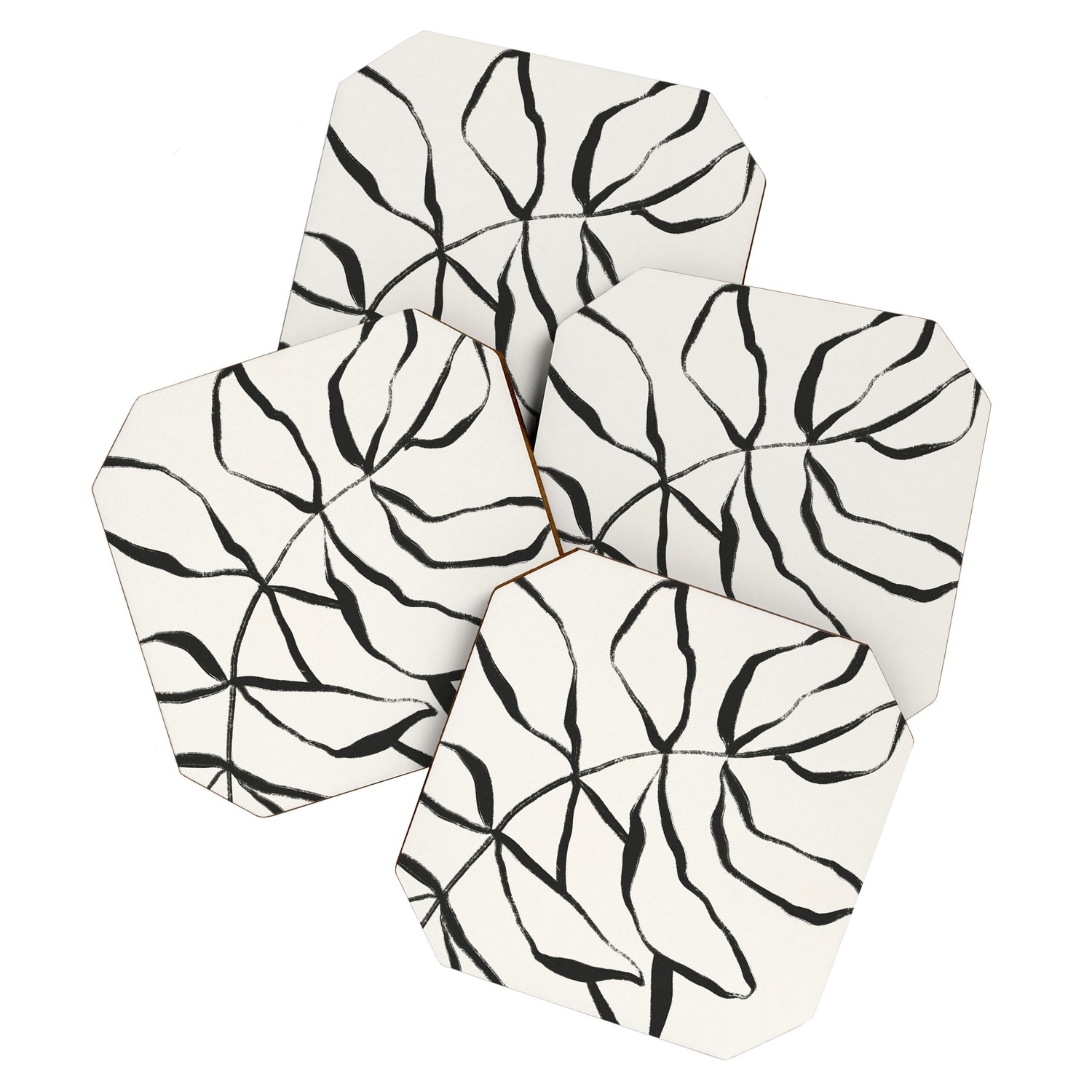 Minimal Line Leaves #1 Coaster Gallery Image 1