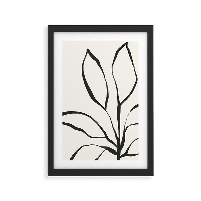 Minimal Line Leaves #2 Framed Art Print Gallery Image 1