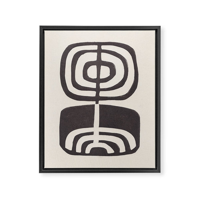 Modern Plant / Lino Print Framed Canvas Print Gallery Image 1