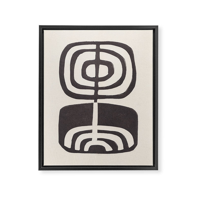 Modern Plant / Lino Print Framed Canvas Print Gallery Image 8