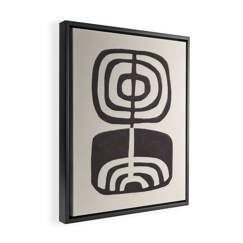 Modern Plant / Lino Print Framed Canvas Print Gallery Image 2