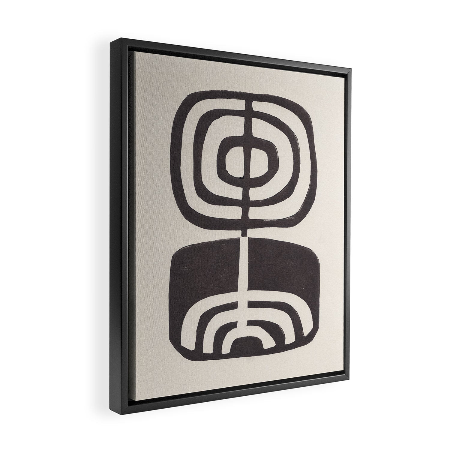 Modern Plant / Lino Print Framed Canvas Print Gallery Image 2