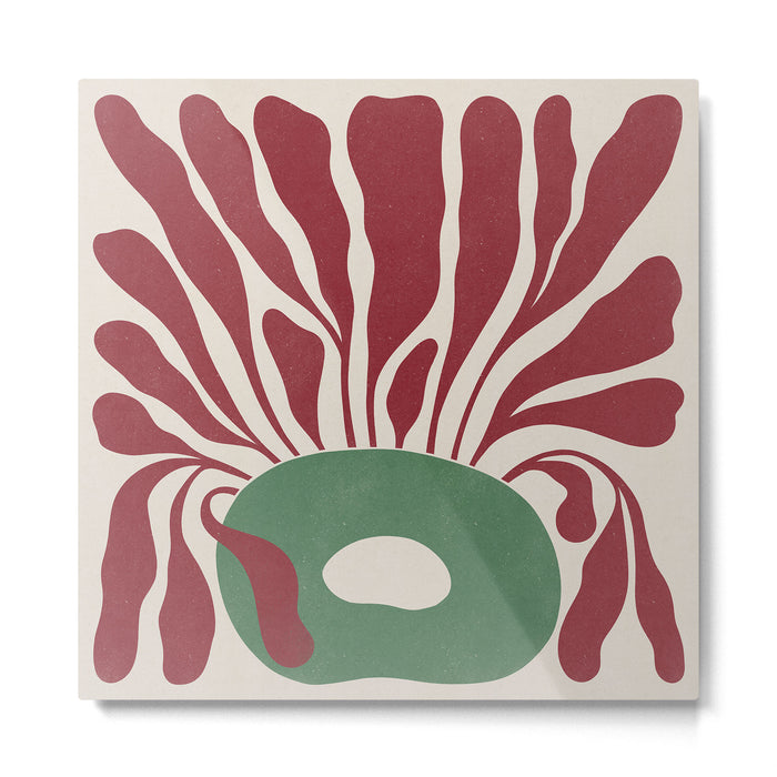 Modern Square Plant #2 Metal Print Gallery Image 1