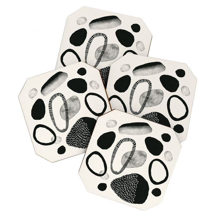 Monochrome Abstract Shapes #1  Coaster Gallery Image 1
