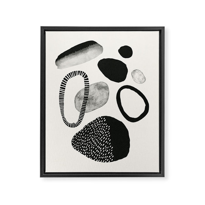 Monochrome Abstract Shapes #1  Framed Canvas Print Gallery Image 1