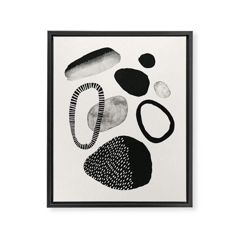 Monochrome Abstract Shapes #1  Framed Canvas Print Gallery Image 6