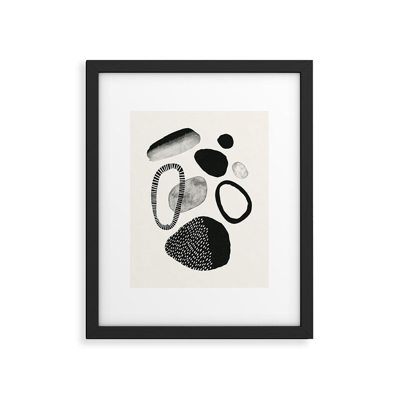 Monochrome Abstract Shapes #1  Framed Art Print Gallery Image 5