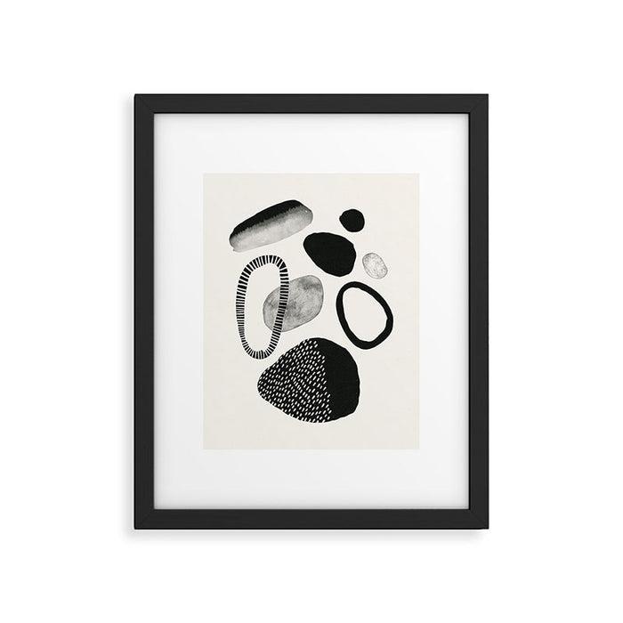 Monochrome Abstract Shapes #1  Framed Art Print Gallery Image 1