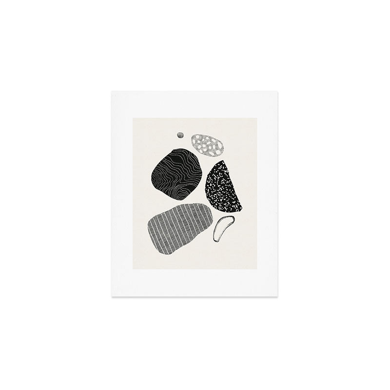 Monochrome Abstract Shapes #2 Art Print Gallery Image 1