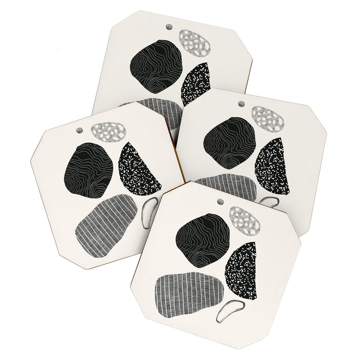 Monochrome Abstract Shapes #2 Coaster Gallery Image 1