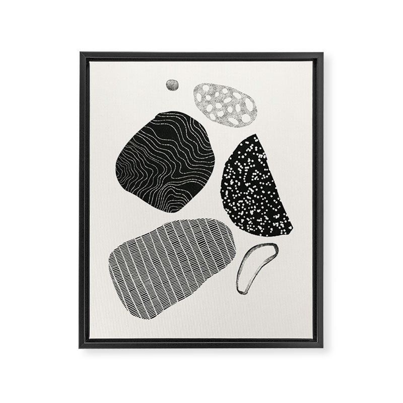 Monochrome Abstract Shapes #2 Framed Canvas Print Gallery Image 6