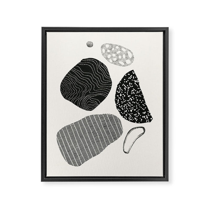 Monochrome Abstract Shapes #2 Framed Canvas Print Gallery Image 1
