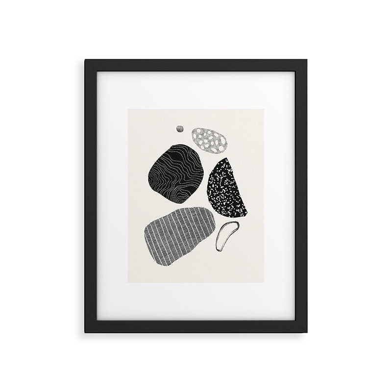 Monochrome Abstract Shapes #2 Framed Art Print Gallery Image 5