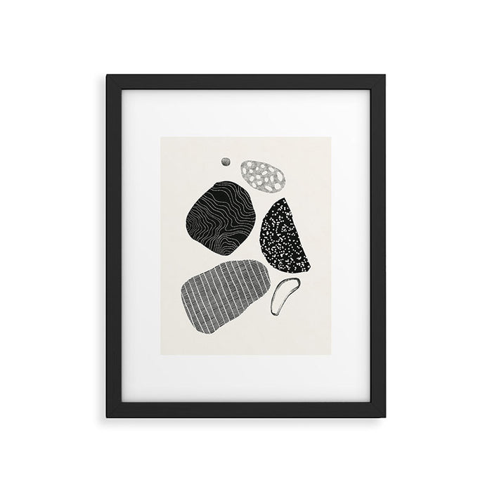Monochrome Abstract Shapes #2 Framed Art Print Gallery Image 1
