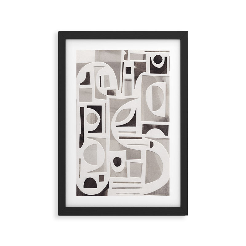 Monochrome Collage Framed Art Print Gallery Image 2