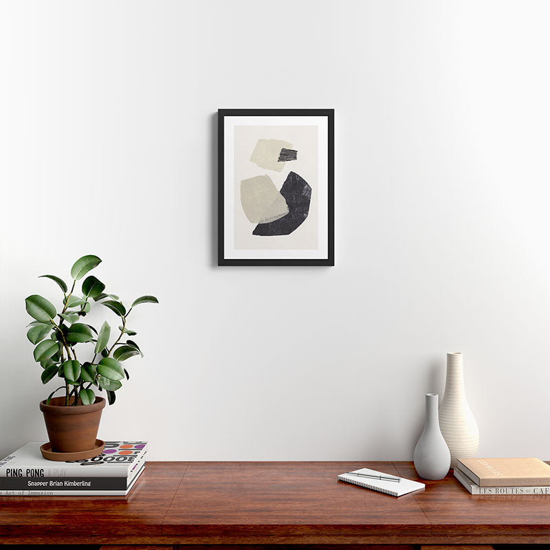 Monochrome Shapes #1 Framed Art Print Gallery Image 2