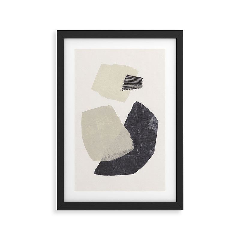 Monochrome Shapes #1 Framed Art Print Gallery Image 2