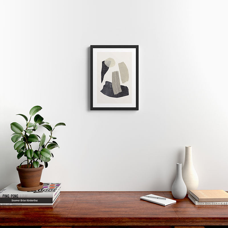 Monochrome Shapes #2 Framed Art Print Gallery Image 2