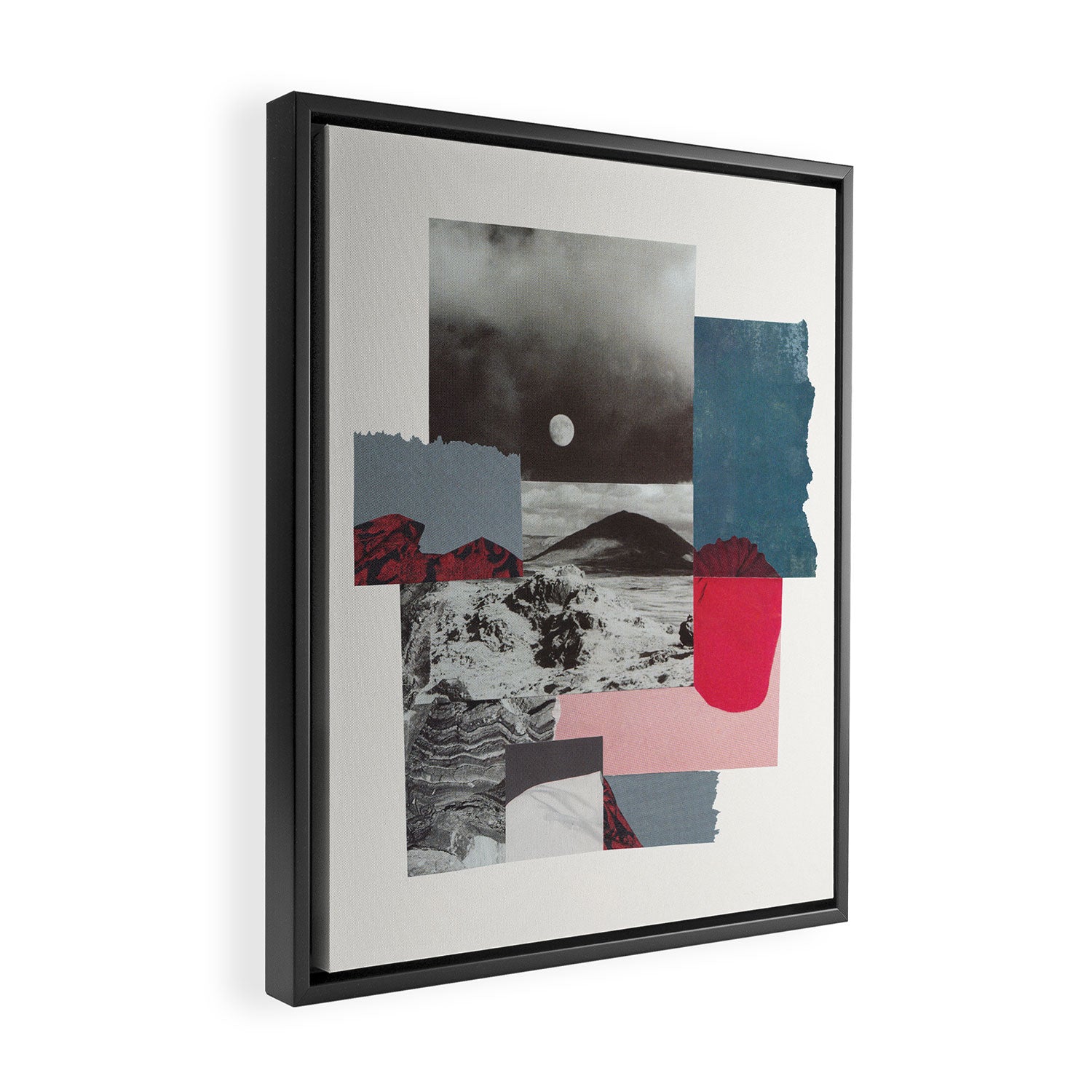 Mountains / Paper Collage Framed Canvas Print Gallery Image 2