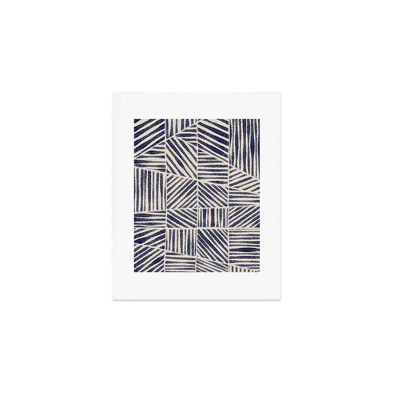 Navy Blue Striped Pattern #1 Art Print Gallery Image 1