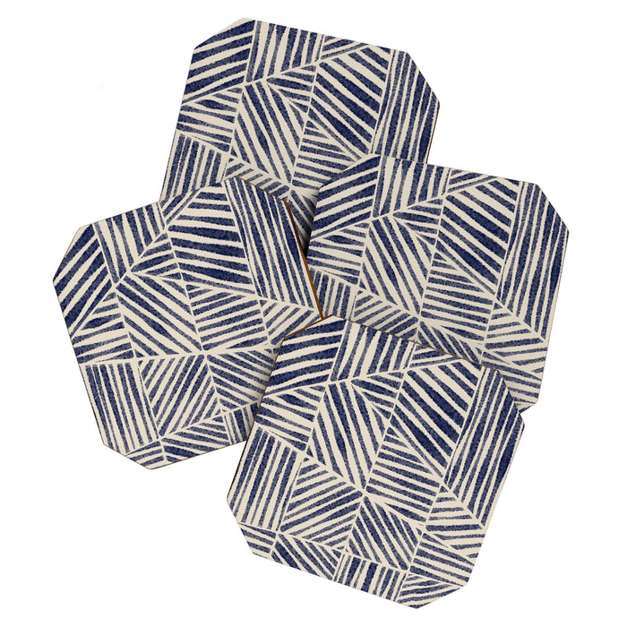 Navy Blue Striped Pattern #1 Coaster Gallery Image 1