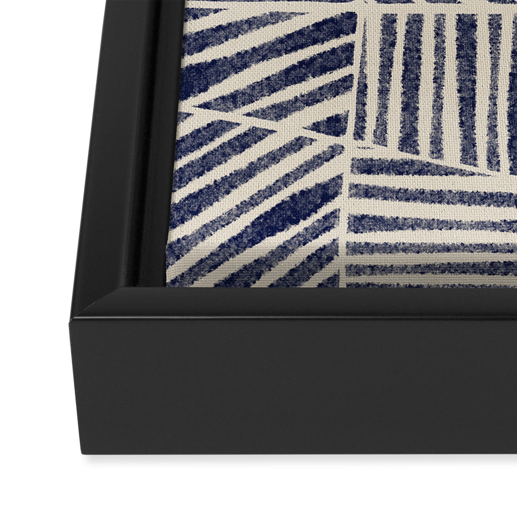 Navy Blue Striped Pattern #1 Framed Canvas Print Gallery Image 3