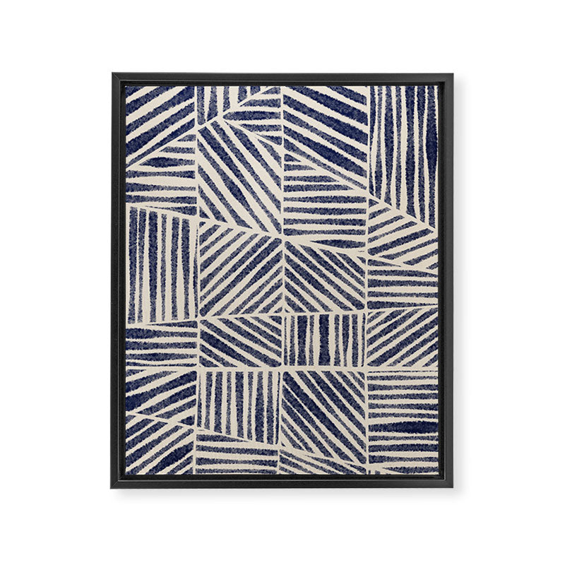 Navy Blue Striped Pattern #1 Framed Canvas Print Gallery Image 8