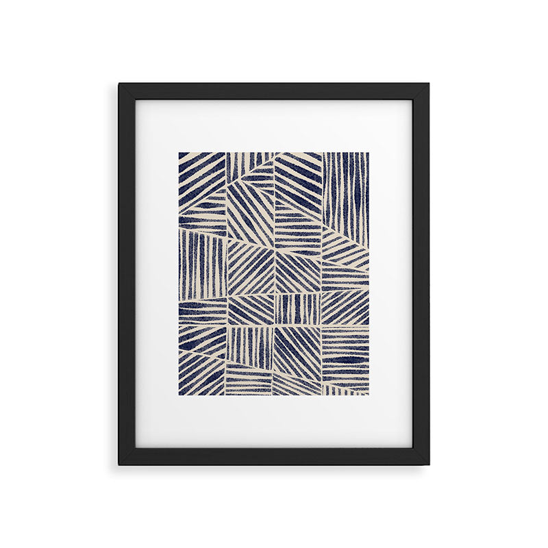 Navy Blue Striped Pattern #1 Framed Art Print Gallery Image 6