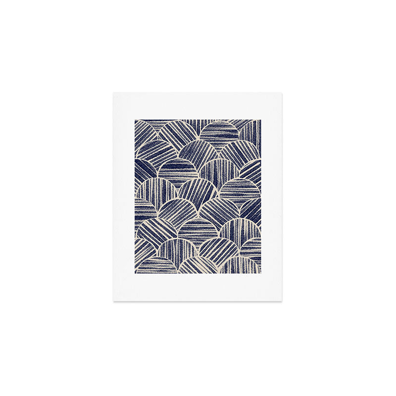 Navy Blue Striped Pattern #2 Art Print Gallery Image 1